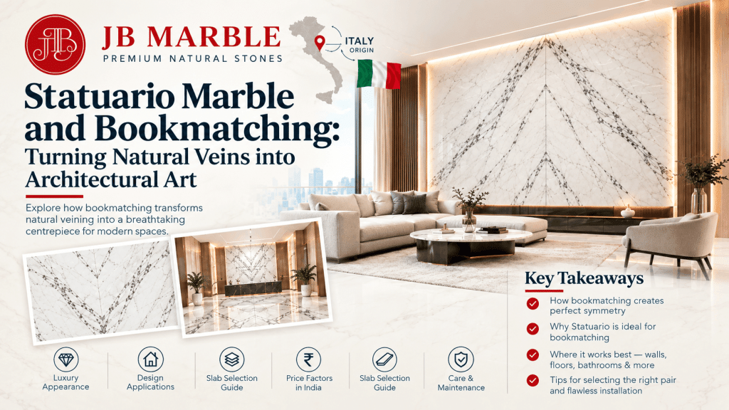 Statuario Marble and Bookmatching: Turning Natural Veins into Architectural Art