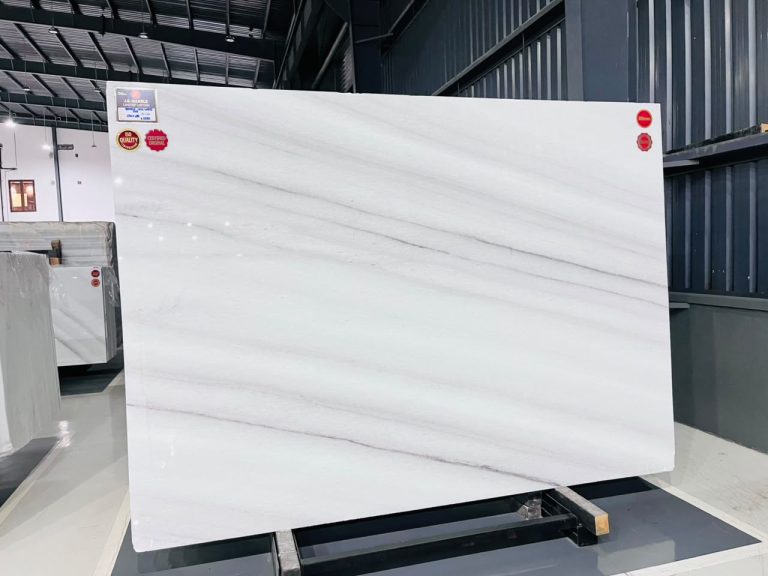 Lasa white marble full slab