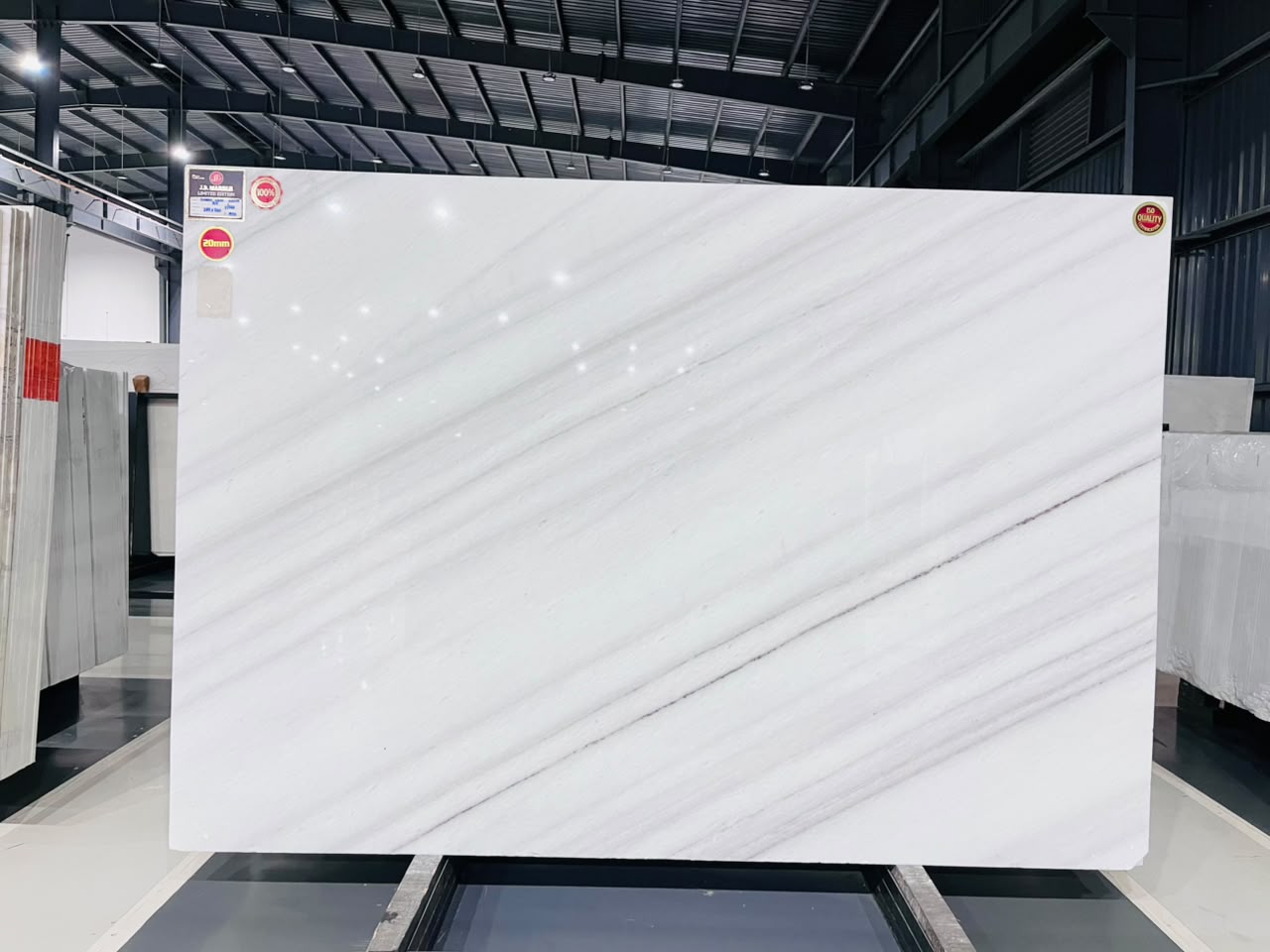 Lasa white marble slab