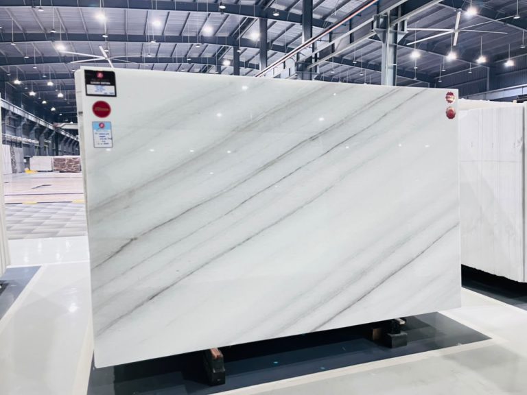 Lasa white marble bookmatched